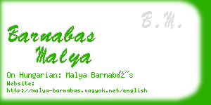 barnabas malya business card